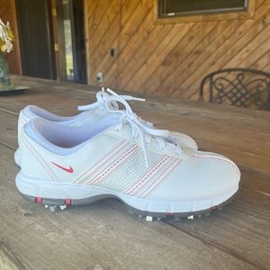 Nike White and Red Athletic Shoes